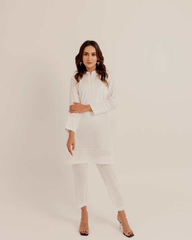 Ivory Pleated Set