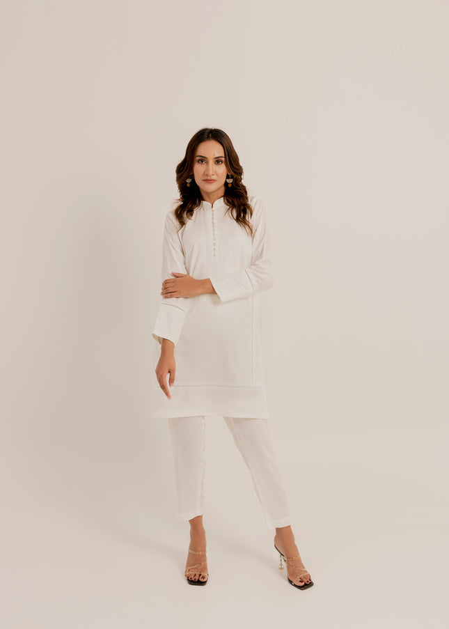 Ivory Pleated Set