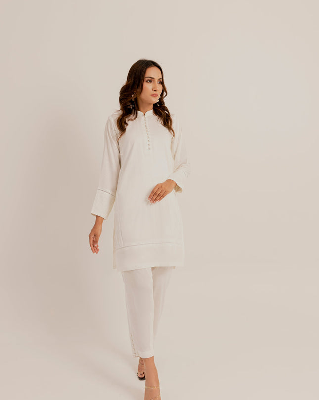 Ivory Pleated Set