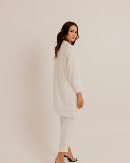 Ivory Pleated Set