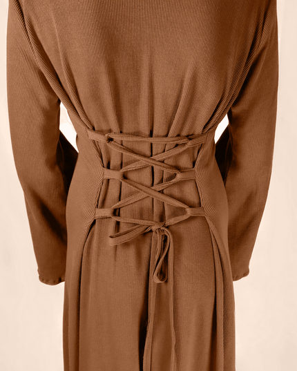 Brown Rib Dress