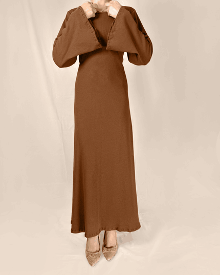 Brown Rib Dress